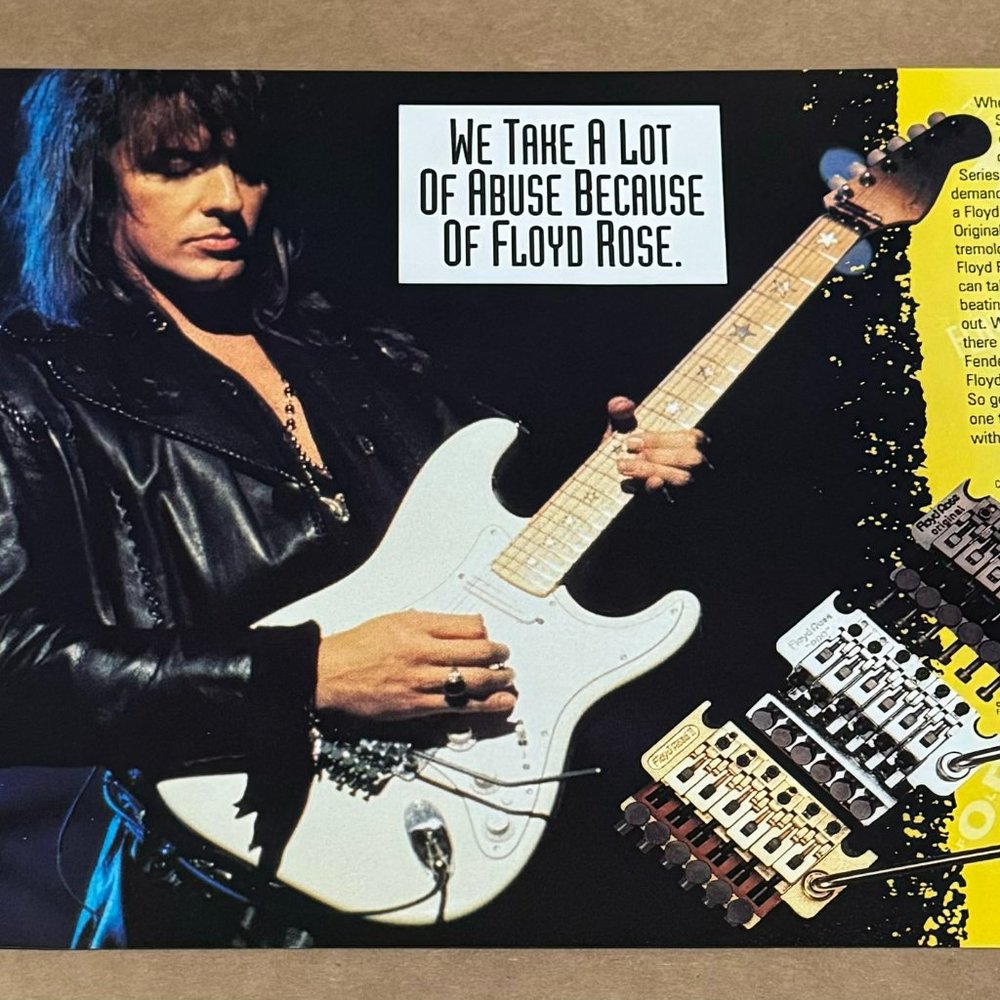 RICHIE SAMBORA - Fender Guitars - FLOYD ROSE - 1993 Print Advertisement